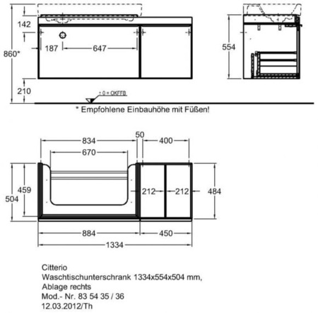 Тумба под раковину Keramag Design Citterio 835436000