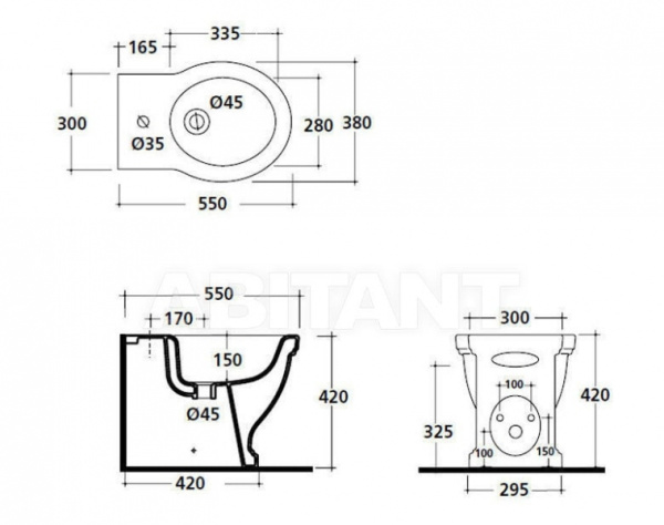 Биде Galassia Ethos 8438MNE