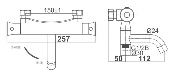 Смеситель для ванны D&K Bayern Potsdam (DA2113201)