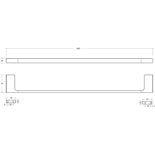 Полотенцедержатель CEZARES SLIDER-TH-60-NOP
