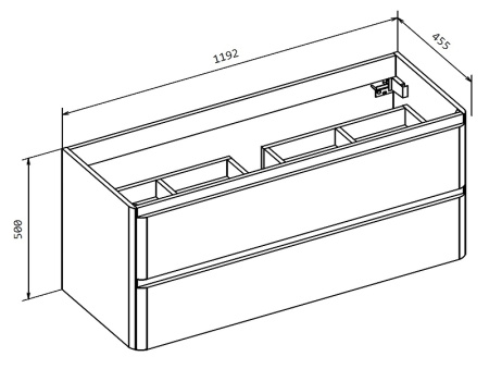 База под раковину BelBagno 120 ALBANO-1200-2C-SO-BL подвесная Bianco Lucido
