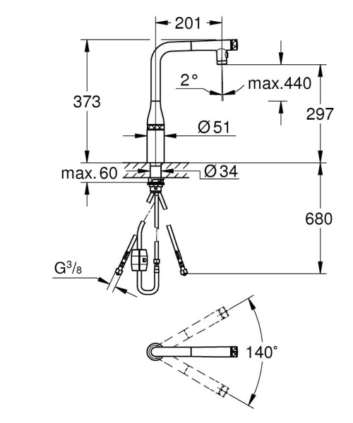 Смеситель для кухни GROHE Essence SmartControl 31892KF0