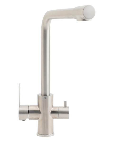 Смеситель для кухни однорычажный с каналом для питьевой воды Orange Steel M99-008ni  никель