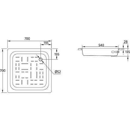 Стальной поддон для душа (70х70)  BLB Universal SG CF7012001 