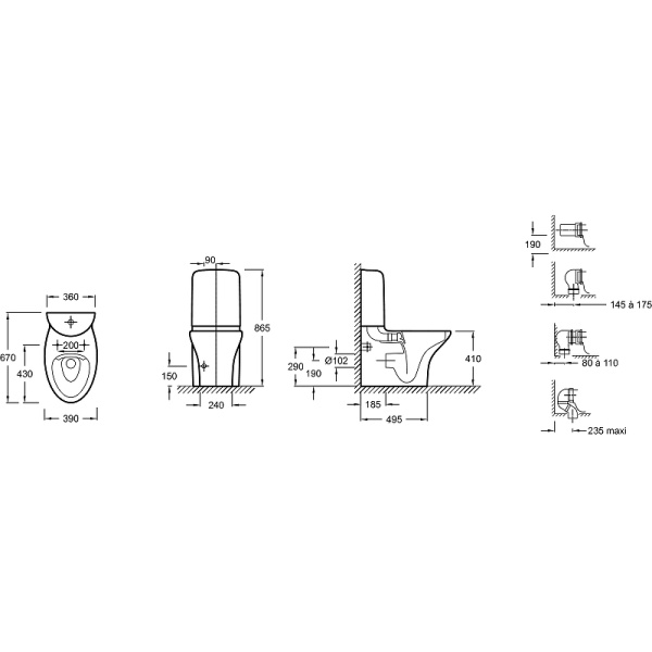 Чаша напольного унитаза Jacob Delafon Nouvelle Vague UJK102-00