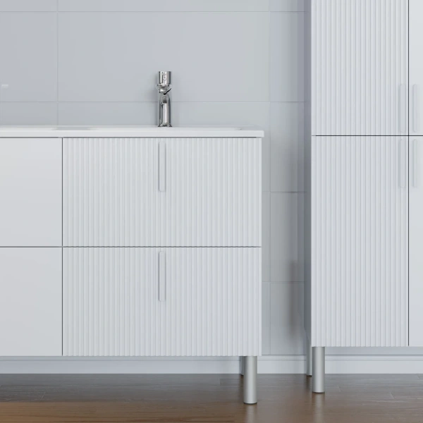 Тумба под раковину 120 Санта Вега 700451 белый глянец