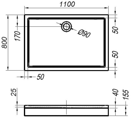 Душевой поддон Kolpa San Flamenco 110x80