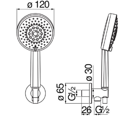 Душевой набор Nobili Rubinetterie AD146/47BM