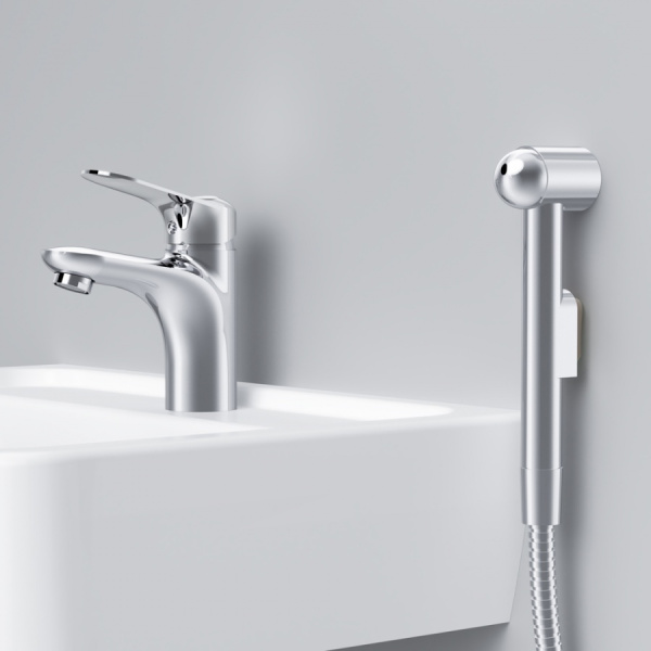 Смеситель для раковины с гигиеническим душем Am.Pm Sunny F85C03000 Смеситель для раковины с гигиеническим душем Am.Pm Sunny F85C03000