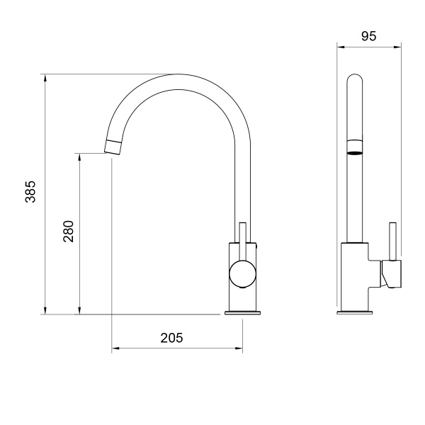 Кухонный смеситель Oliveeka OL-963002-MB, черный матовый