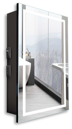 Зеркало-шкаф (46х76) Silver Mirrors Hamburg-BLACK LED-00002669