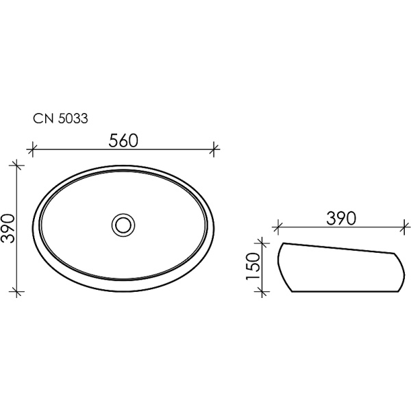 Раковина накладная (56х39) Ceramica Nova ELEMENT CN5033