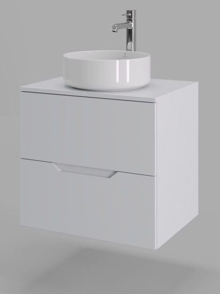 Тумба с раковиной подвесная 60 см Orange Line Li-60TuwMDF+B09-360W белый