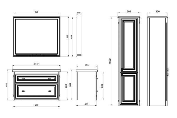 Зеркало (79х84)  ASB-Woodline Кастелло 80 12046 (синий)