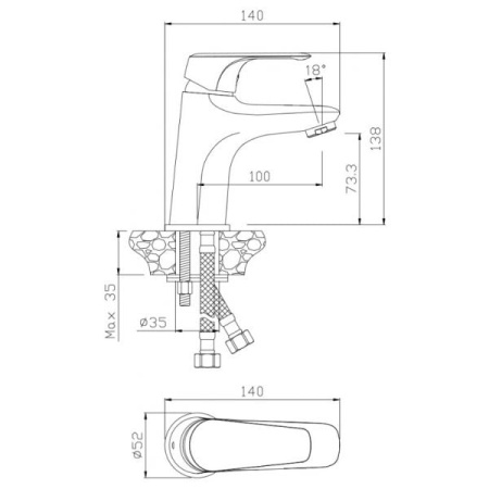 Смеситель для раковины Olive’S Evora 33100EV