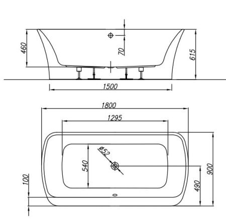 Акриловая ванна Kolpa-san Marilyn FS 180x90 WHITE