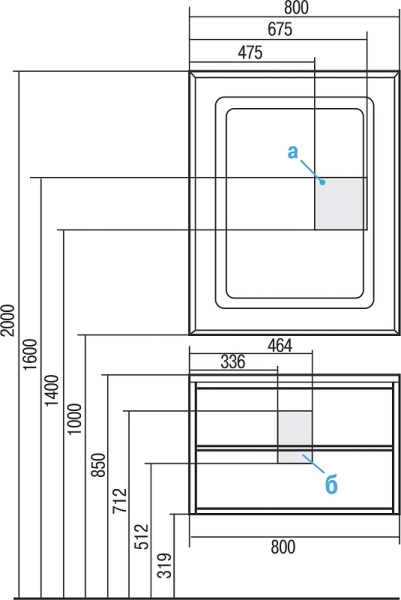 Тумба с раковиной Aquaton Римини 80 1A2267K4RN950