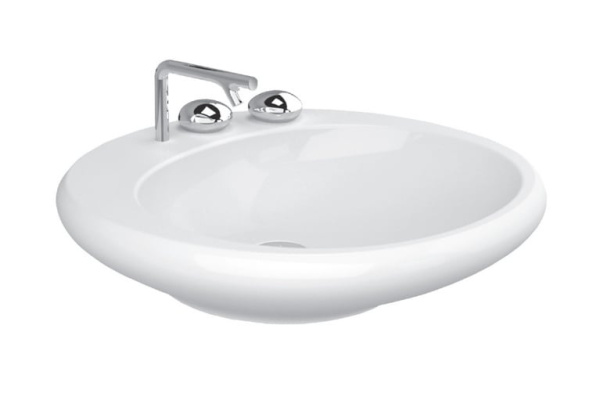 Раковина, 60 см, 3 отверстия (черная) Vitra Istanbul 4279B070-0871