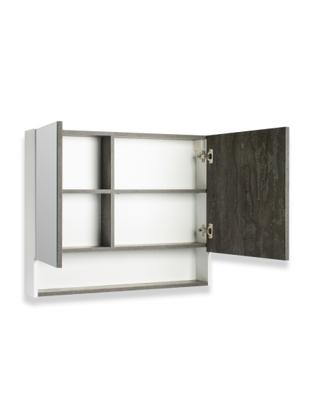 Зеркальный шкаф Runo железный камень Бари 80 (00-00001387)