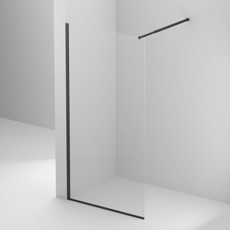 Душевая перегородка (90х195) BelBagno KRAFT-L-1-90-C-NERO черный
