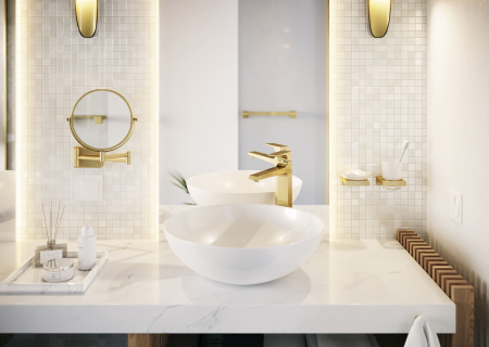 Смеситель для раковины с донным клапаном Push-Open Hansgrohe Metropol 32512990 полированное золото