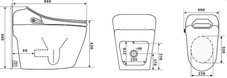 Унитаз приставной Timo TE-731