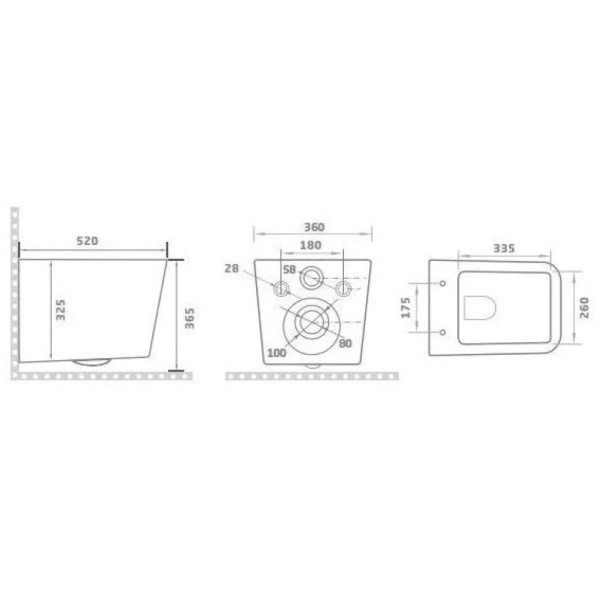 Подвесной унитаз безободковый Gid Tr2144Bm