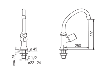 Кран спускной Oras 101025AC