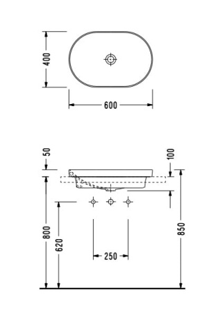 Раковина накладная Serel Saphire SP34