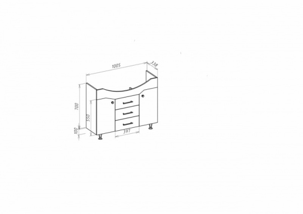 Тумба под раковину Bellezza Джулия 105 4631218000016