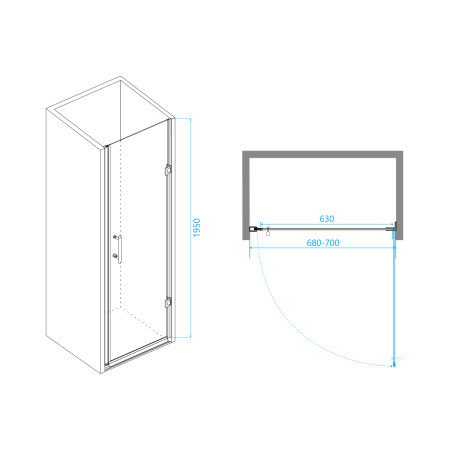 Душевая дверь 70 см RGW Passage PA-06 B 41080607-14 прозрачное