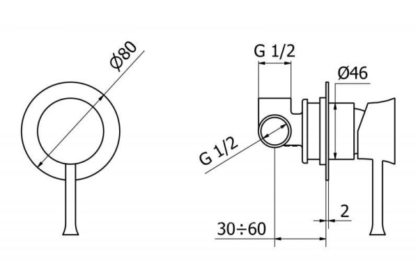 Смеситель для душа Cezares Positano POSITANO-DIM-01