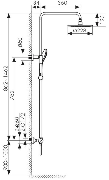 Душевая система с термостатом KAISER Cezar (06177-2)