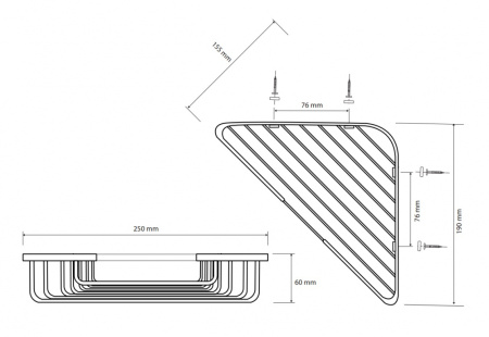 Полка угловая Bemeta Brilo 161208340