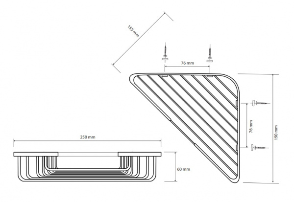 Полка угловая Bemeta Brilo 161208340