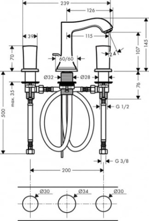 Смеситель для раковины Hansgrohe Metropol Classic 31304090