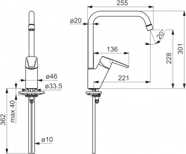 Смеситель для кухни Oras Saga 3933 Смеситель для кухни Oras Saga 3933
