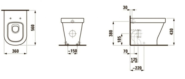 Унитаз Laufen LB3 8.2168.4.000.000.1 Унитаз Laufen LB3 8.2168.4.000.000.1