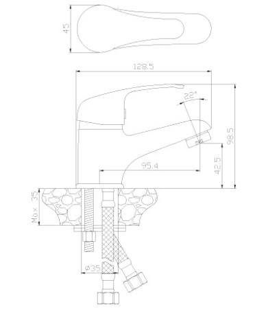 Смеситель для раковины Rossinka Y (Y35-11)