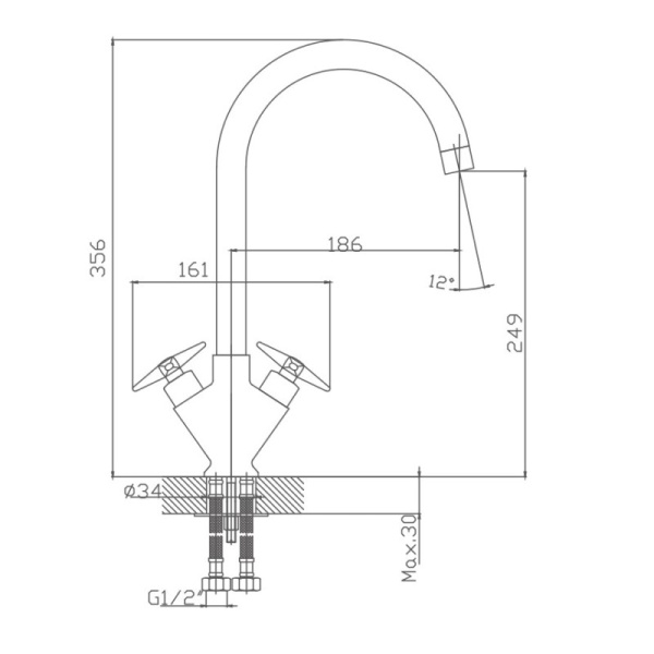 Смеситель для кухни Haiba HB4099