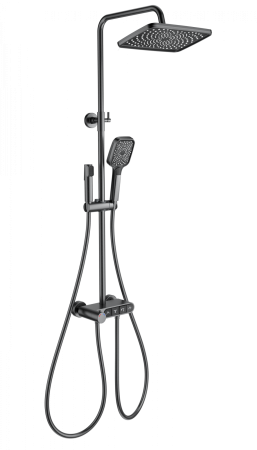Душевая система с термостатом WONZON & WOGHAND MUSE Corno, темный графит WW-B3112-BGG
