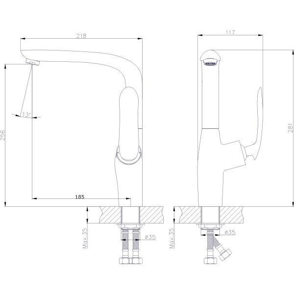 Смеситель для кухонной мойки  RUSH Island IS6535-22 Смеситель для кухонной мойки  RUSH Island IS6535-22
