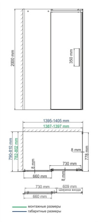 Душевой уголок (140х80) WasserKRAFT Dinkel 58R35