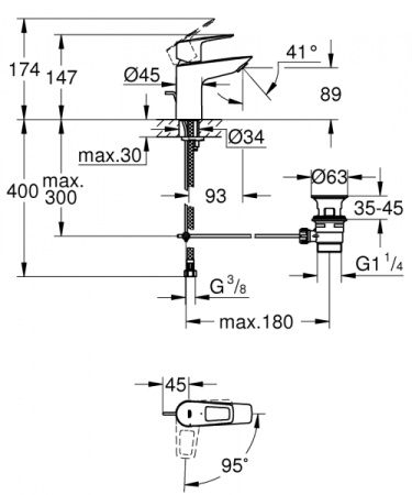 Смеситель для раковины Grohe BauLoop New 22054001