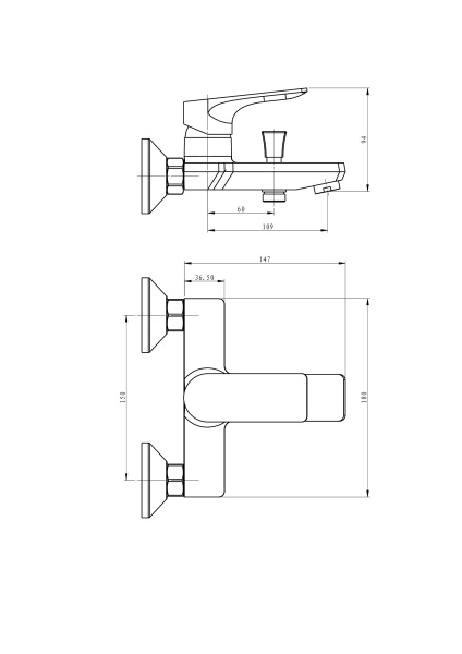 Смеситель для ванны ESKO EIGER EG 54