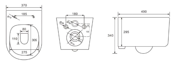 Подвесной безободковый унитаз Aquatek Мия  AQ2004-MB микролифт