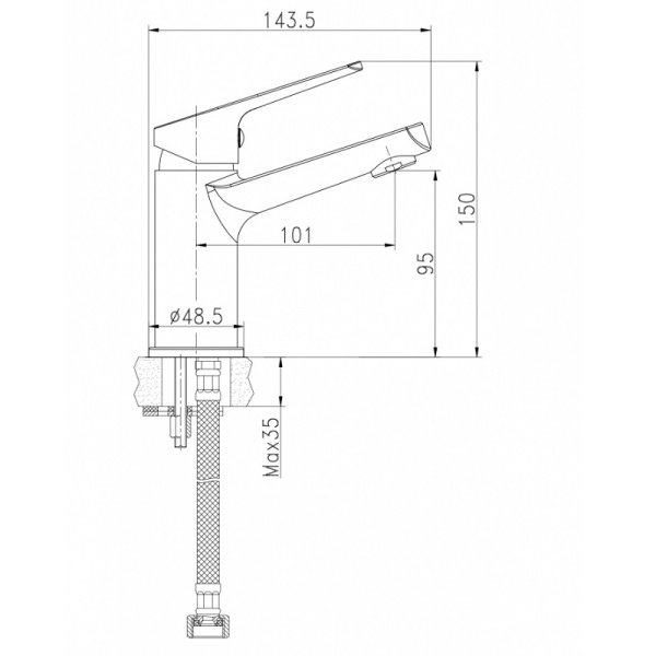 Смеситель для раковины Cersanit FLAVIS 63034