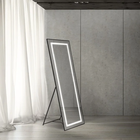 Зеркало (55х170) BelBagno Kraft SPC-KRAFT-555-1700-TCH-PIA-NERO с подсветкой
