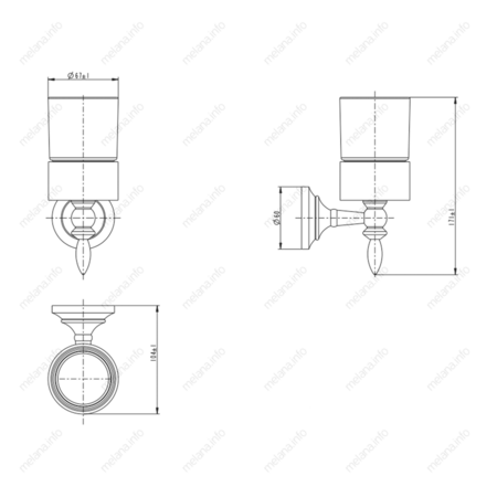 Стакан для зубных щеток Melana MLN-820010