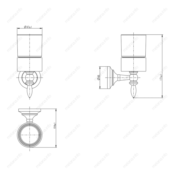 Стакан для зубных щеток Melana MLN-820010